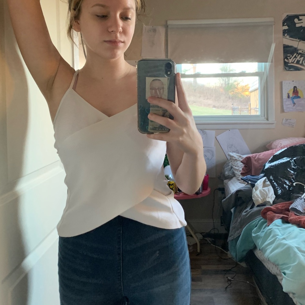 White Misdemeanor Crossover Tank Top